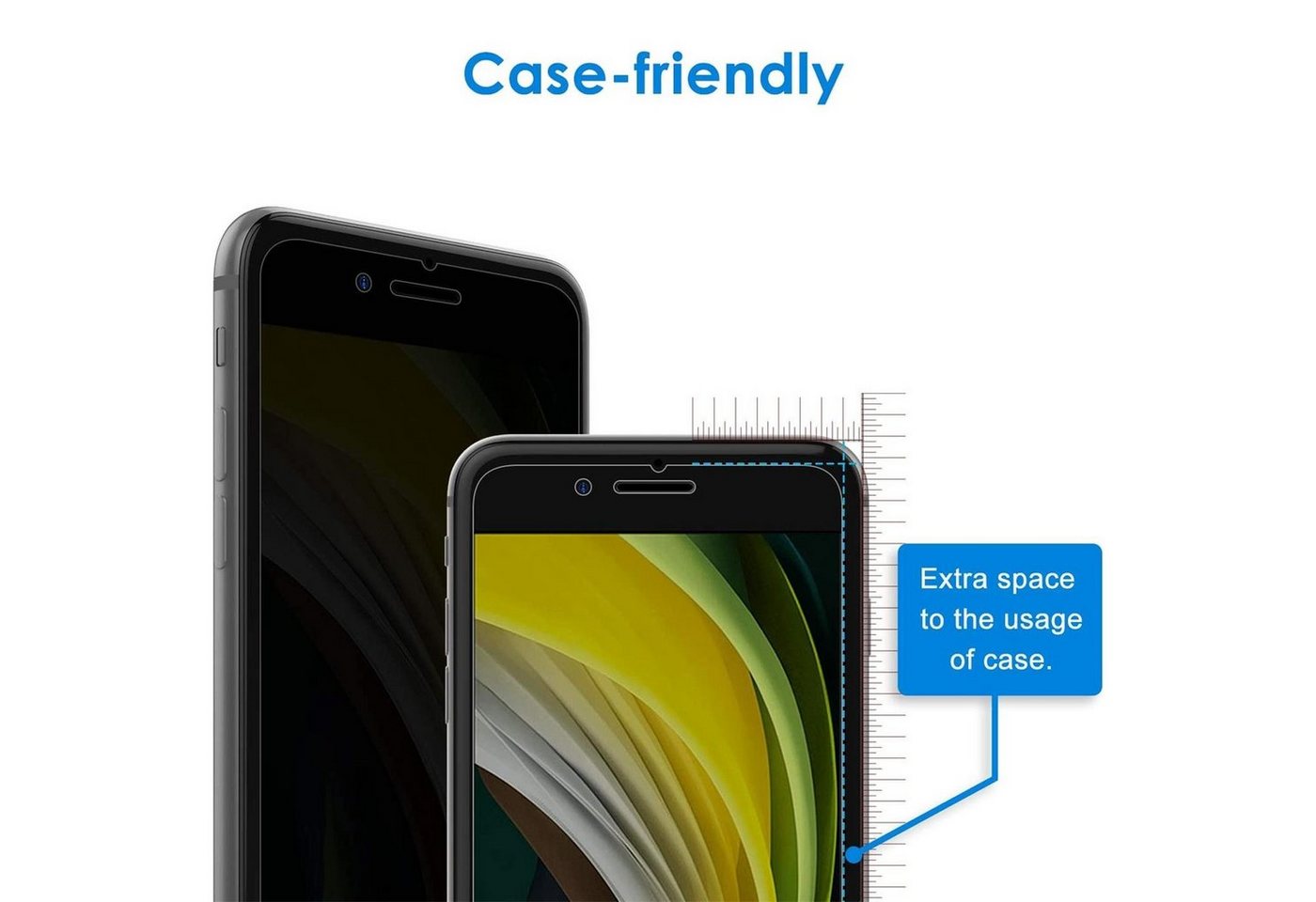 CoolGadget Schutzfolie Sichtschutz Panzerfolie für iPhone 7 / 8, (Spar-Set 2in1, Fullscreen), Privacy Fullscreen Glas 2x Anti-Spy Schutzfolie für iPhone 7 / 8 Folie Bild 5