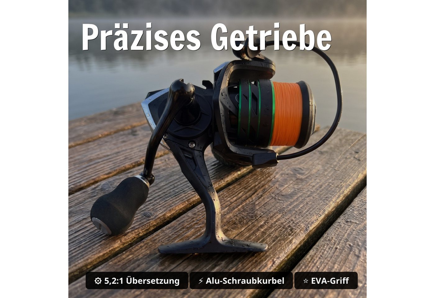 Zite Spinnrolle Reel Base 2000-4000 Frontbremse 5+1 Kugellager Spinning Angelrolle) Bild 4