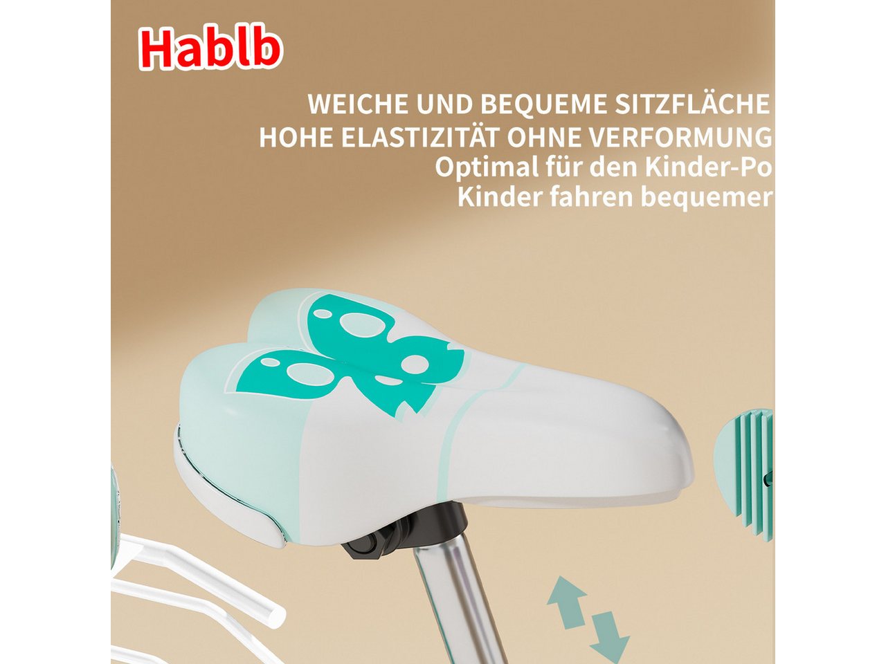 Habib Gruppe Kinderfahrrad Prinzessin Mädchen 12 14 16 Zoll ab 3 Jahre, Korb, Trinkflasche & Transportbox Bild 2