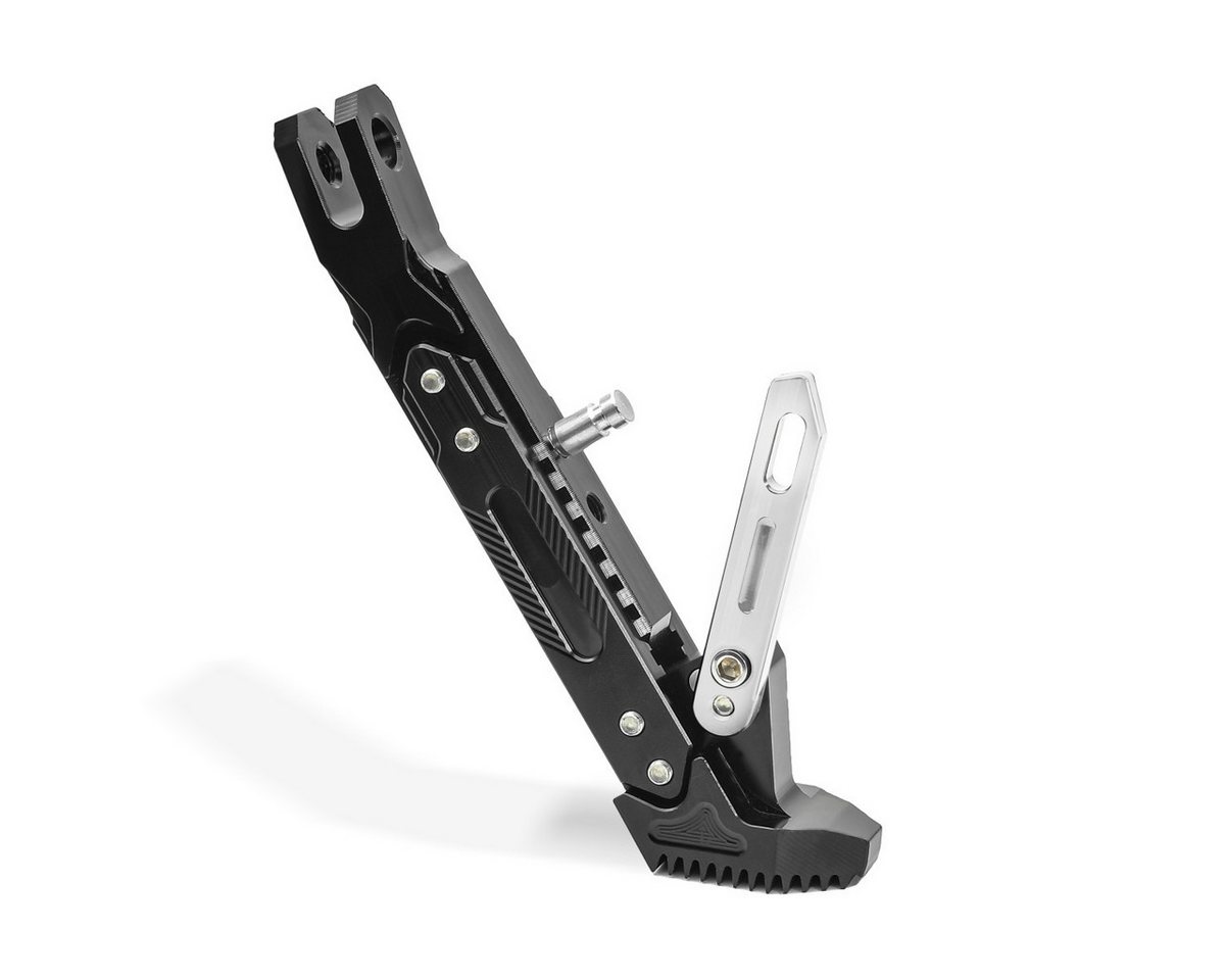 Tourtecs Motorrad-Seitenständer Motorrad Seitenständer Universal Höhenverstellbar Aluminium # schwarz