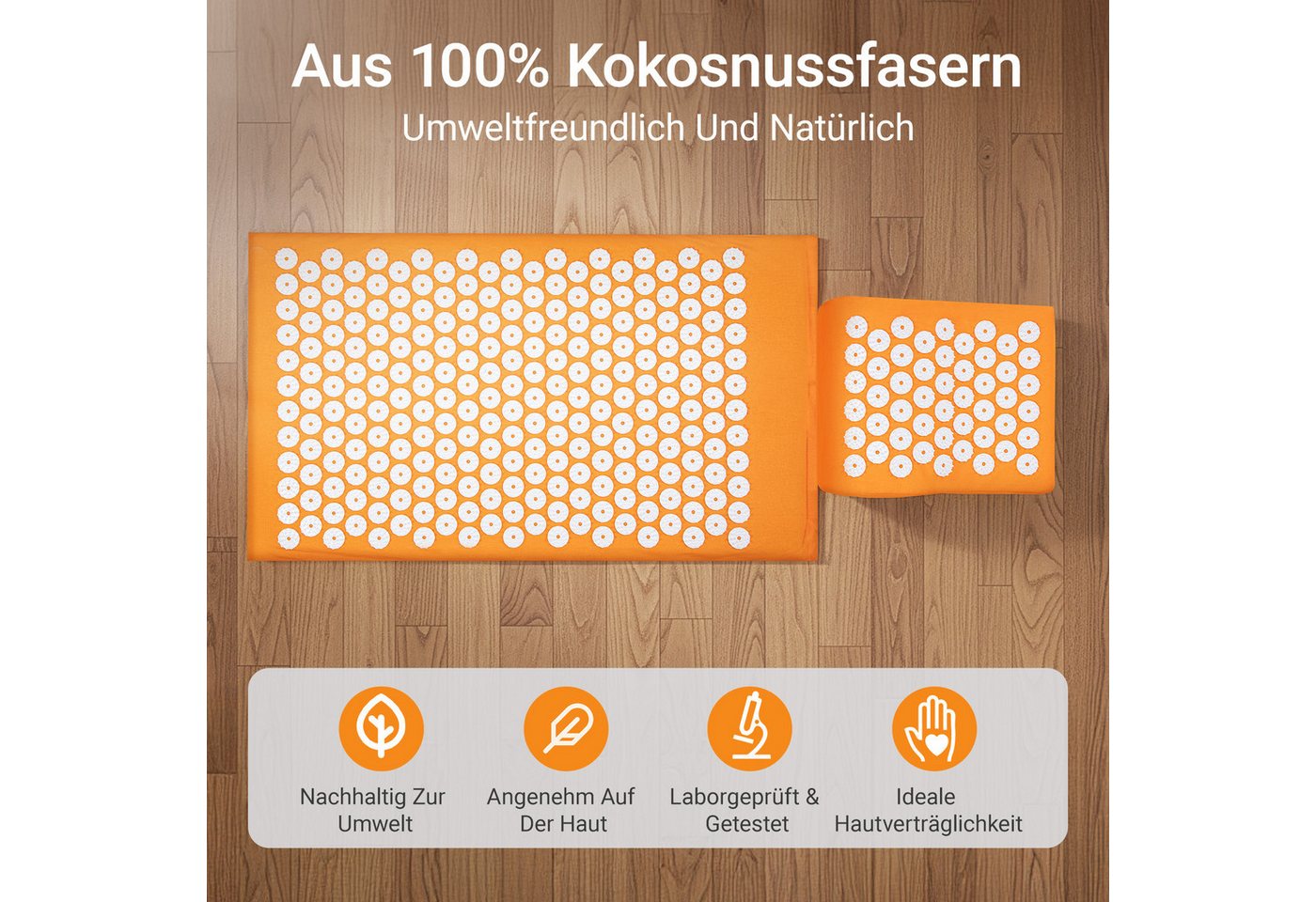 Youyijia Akupressurmatte Akupressurmatte & Kissen Set – 100% Kokosfaser Füllung Bild 5