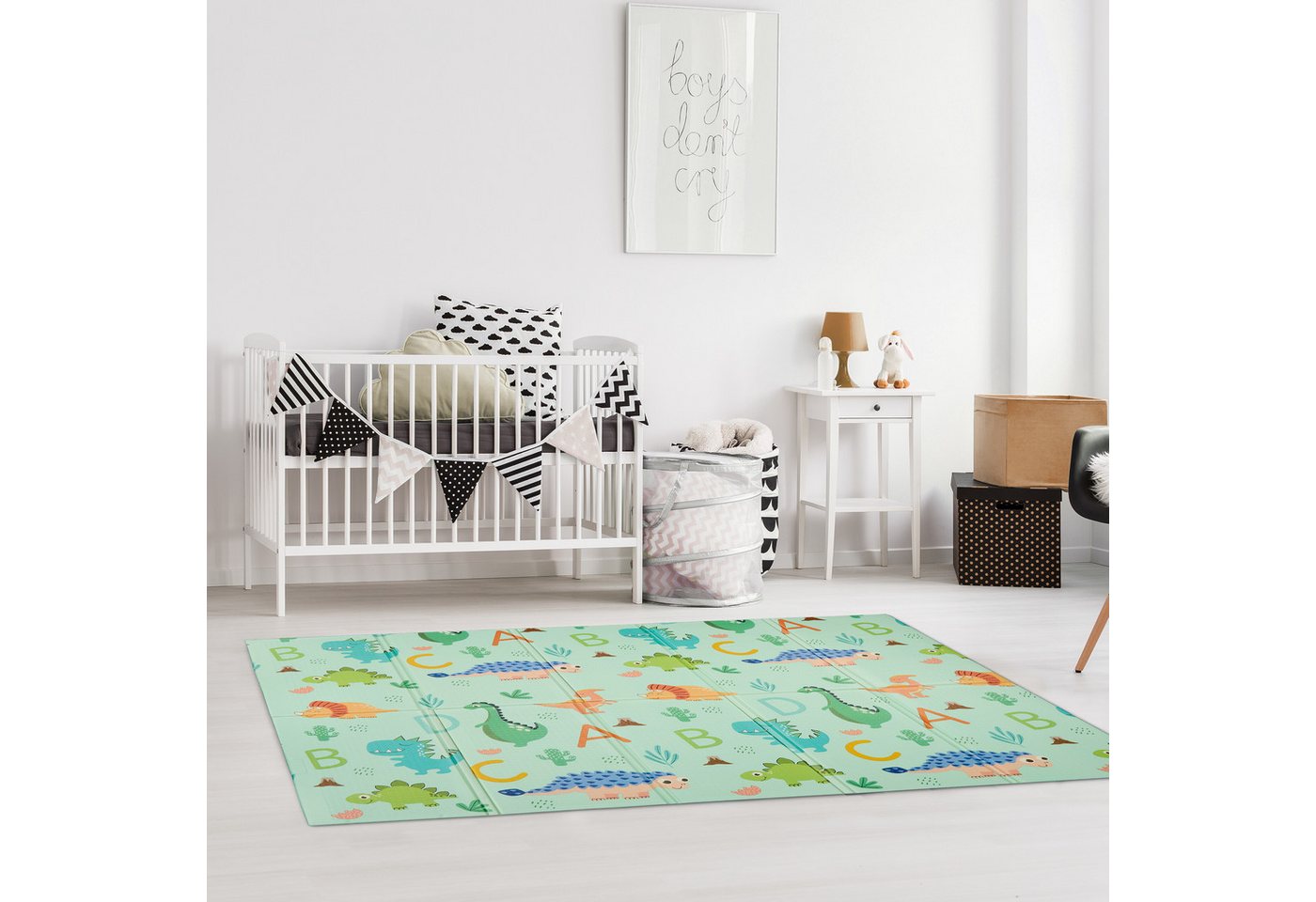 relaxdays Spielmatte Faltbare Spielmatte Dinosaurier und Zug Bild 4