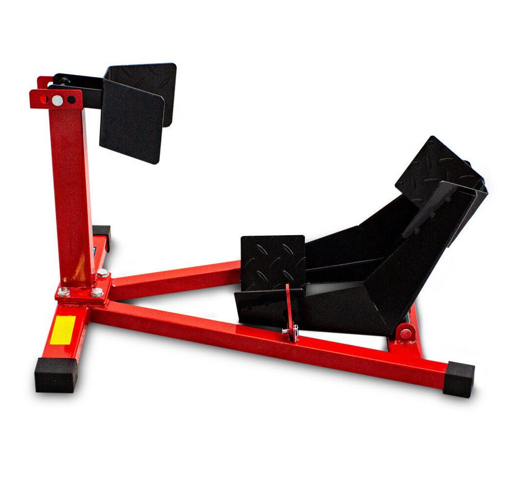 Bituxx Motorradheber Motorradständer Vorn mit Radwippe Rot / Schwarz, MS-17065, für 17-21 Zoll Räder 90mm-130mm breit