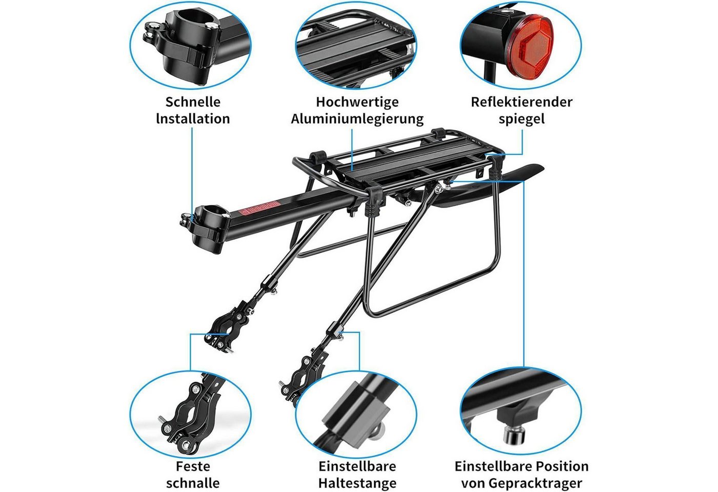 LuxusKollektion Fahrrad-Gepäckträger Fahrrad Gepäckträger Set Einstellbare Universal Aluminiumlegierung Bild 2