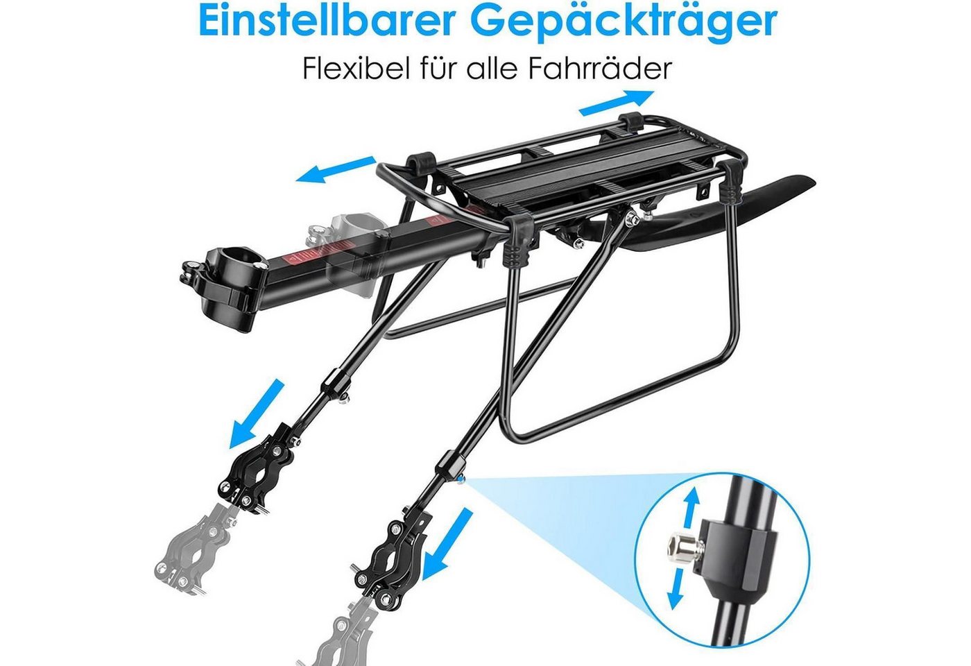LuxusKollektion Fahrrad-Gepäckträger Fahrrad Gepäckträger Set Einstellbare Universal Aluminiumlegierung Bild 4
