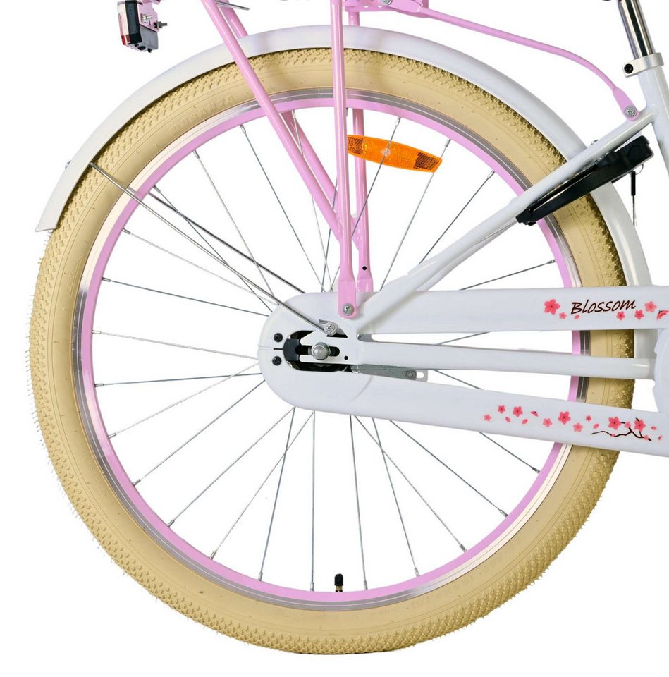 Volare Kinderfahrrad Volare Blossom Kinderfahrrad für Mädchen - 26 Zoll in Weiß, Vorderradbremsen, stabiler Schloss, praktische Korb Bild 5