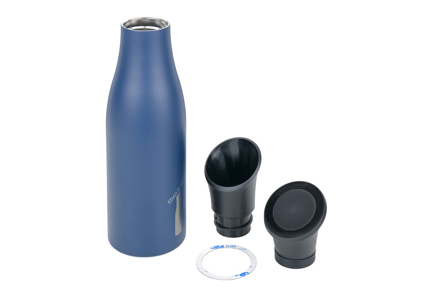 TROIKA Trinkflasche mit MagSafe handyhalter STAND BY ME, Thermoflasche 550ml aus Edelstahl, vakuumisoliert doppelwandig, 12h heiß 24h kalt, in 3 Farben