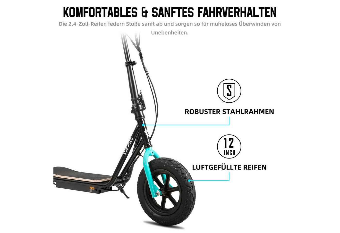 HILAND E-Scooter Faltbarer Kinder‑Elektroroller, 250W‑Motor, 6‑12 Jahre, Daumengashebel, 22 km/h Bild 5