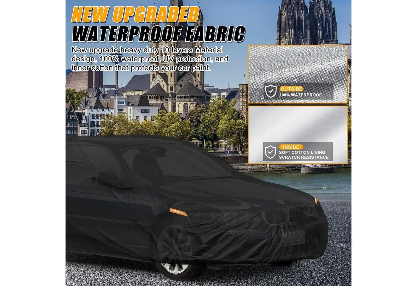 LuxusKollektion Autoplane Autoabdeckung Wasserdicht Vollgarage Reißverschluss 1982-2004 E30 Bild 4
