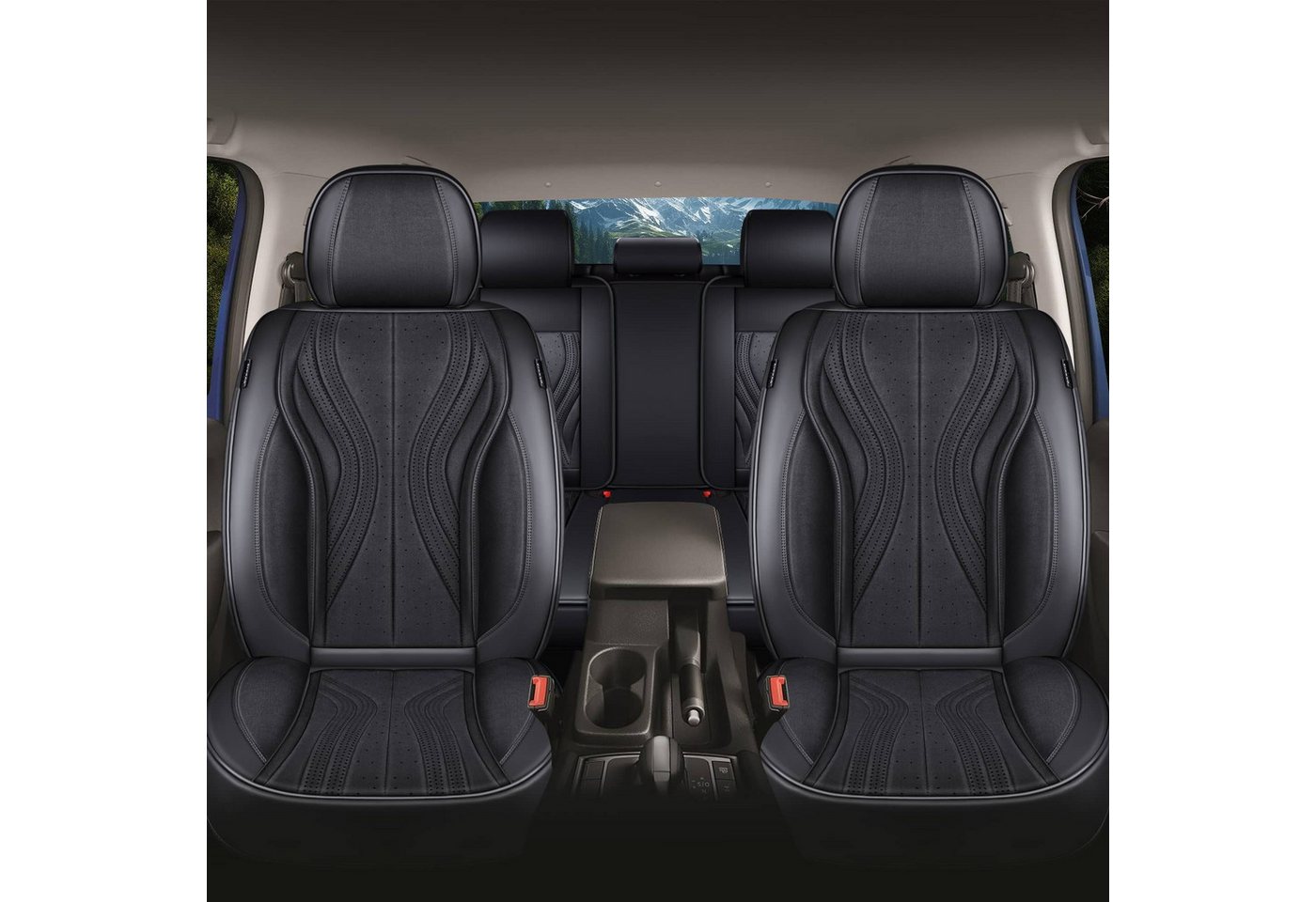 BREMER SITZBEZÜGE Autositzbezug für Skoda Karoq Bj ab 2017 (FM3), Set, 2-tlg., Komplettset Vorne und Hinten, in Schwarz Bild 3