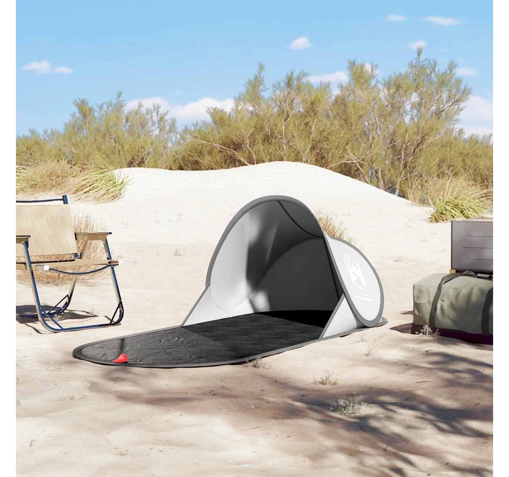 furnicato Strandmuschel Strandzelt Pop-up 190x80x60 cm Grau, Leichter Pavillon mit Reißverschluss-System und inkl. Tragetasche Bild 3
