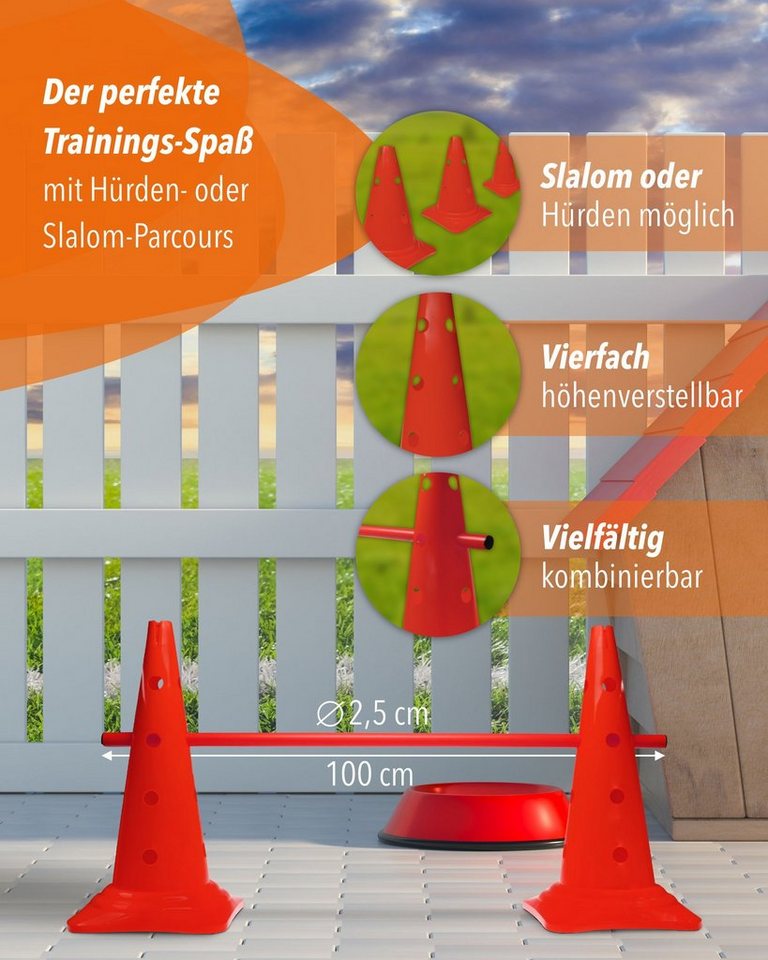 SPORTIKEL24 Hürde Kegelhürde 50 mit Stange 100 cm Farbe Orange Bild 3