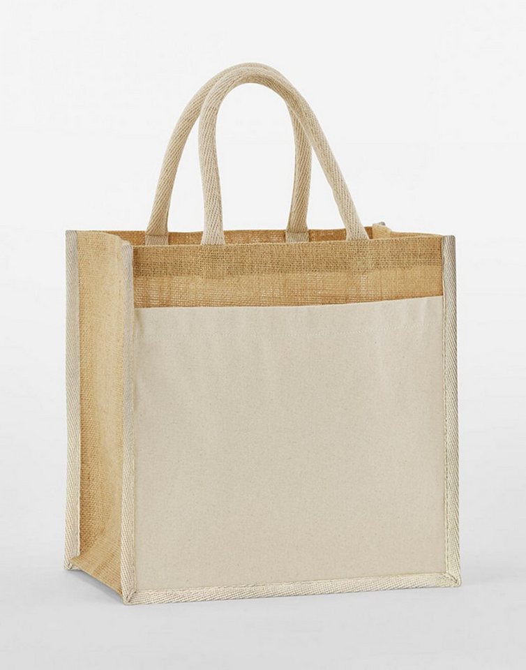Westford Mill Einkaufsshopper Cotton Pocket Natural Starched Jute Midi Bag Einkaufstasche Bild 2