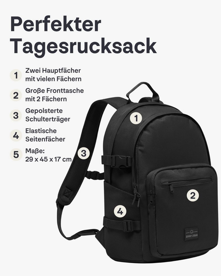 Johnny Urban Schulrucksack Lian Schulrucksack für Mädchen & Jungen (1-tlg), Funktionaler Rucksack für die Schule, Wasserabweisend Bild 2