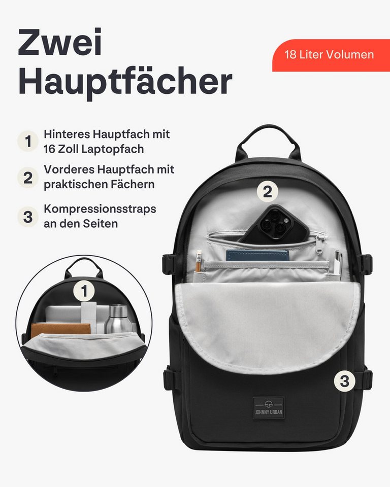 Johnny Urban Schulrucksack Lian Schulrucksack für Mädchen & Jungen (1-tlg), Funktionaler Rucksack für die Schule, Wasserabweisend Bild 4