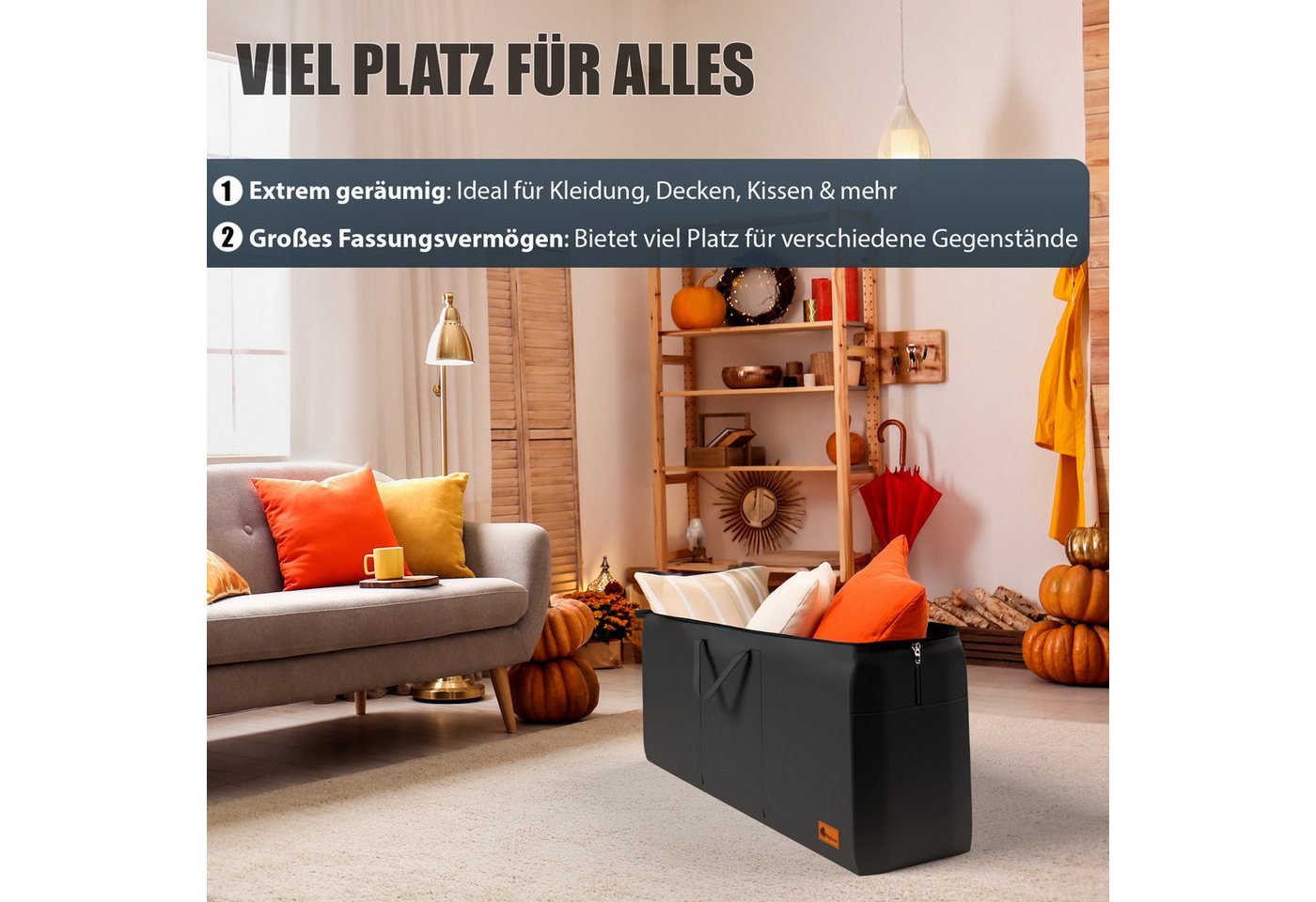 BigDean Aufbewahrungstasche Extra Große Tragetasche 100×55×35 cm 190 l (1-tlg., Aufbewahrungstasche/n), Robust, Langlebig, Transport, Lagerung, Faltbar, Platzsparend Bild 3