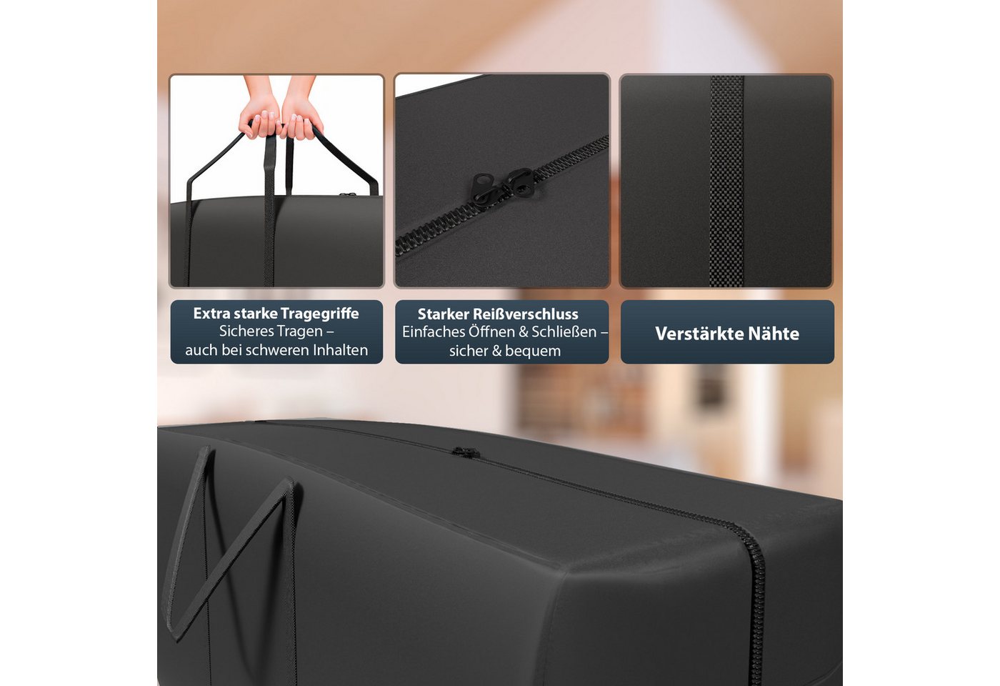 BigDean Aufbewahrungstasche Extra Große Tragetasche 100×55×35 cm 190 l (1-tlg., Aufbewahrungstasche/n), Robust, Langlebig, Transport, Lagerung, Faltbar, Platzsparend Bild 4