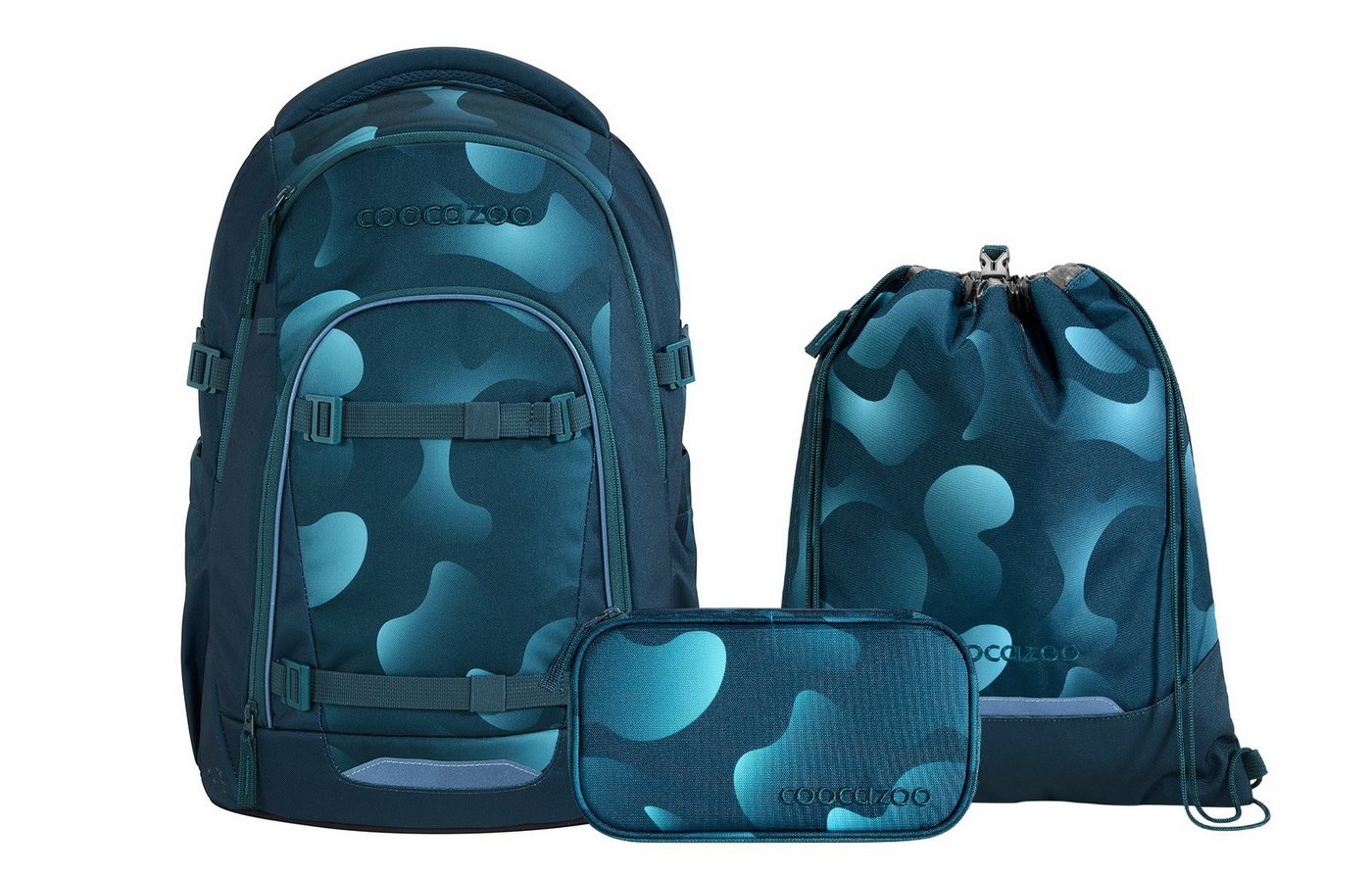 coocazoo Schulranzen Schulrucksack-Set MATE Aqua Flow 3-teilig (3-teilig), ergonomisch, Körpergröße: 135 - 180 cm, Easy-Grow-System Bild 2
