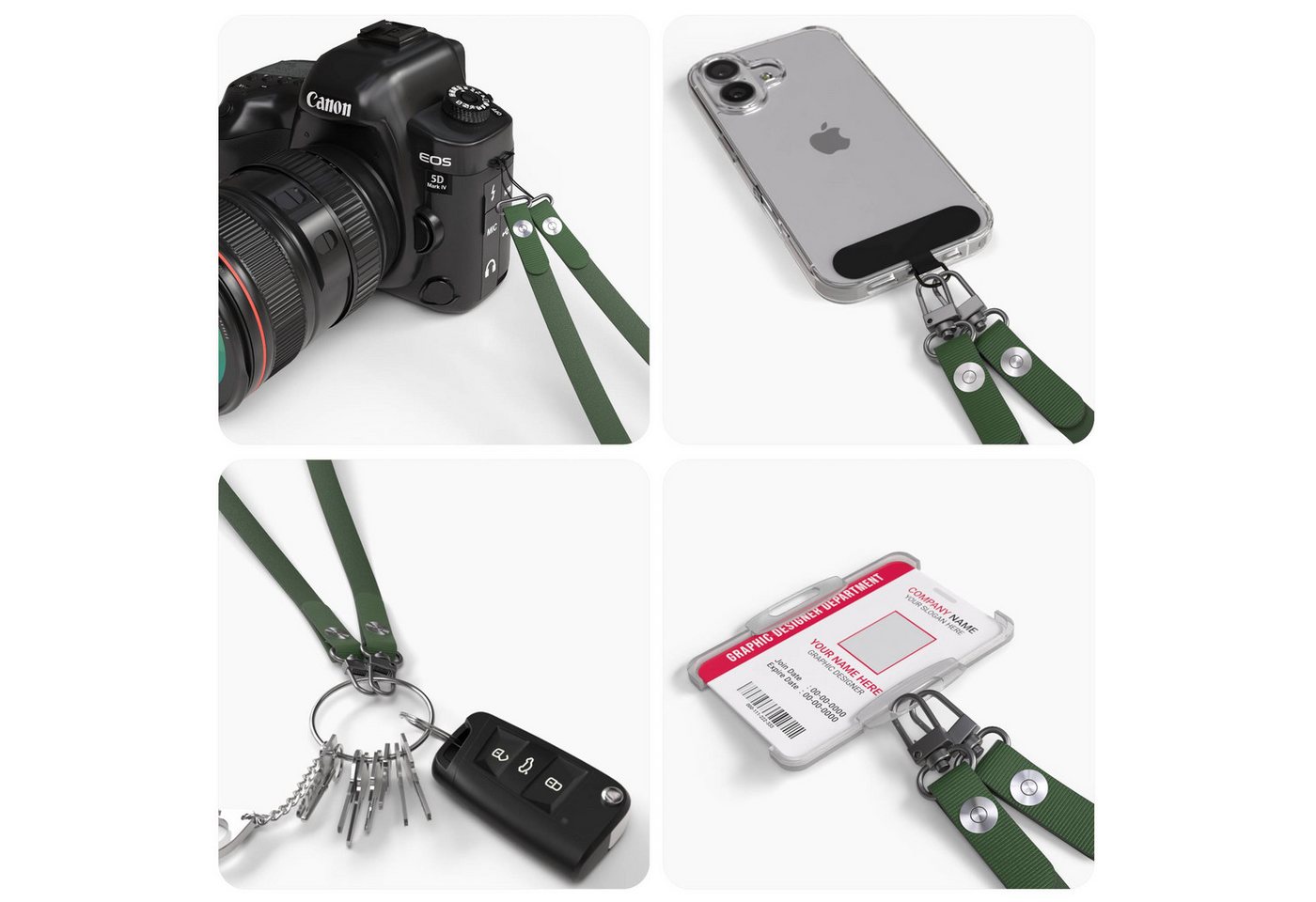 EAZY CASE Schulterriemen Handykette magnetisch Universal für alle Modelle Handykette mit Magnetverschluss und flexibler Länge, modern in Grün