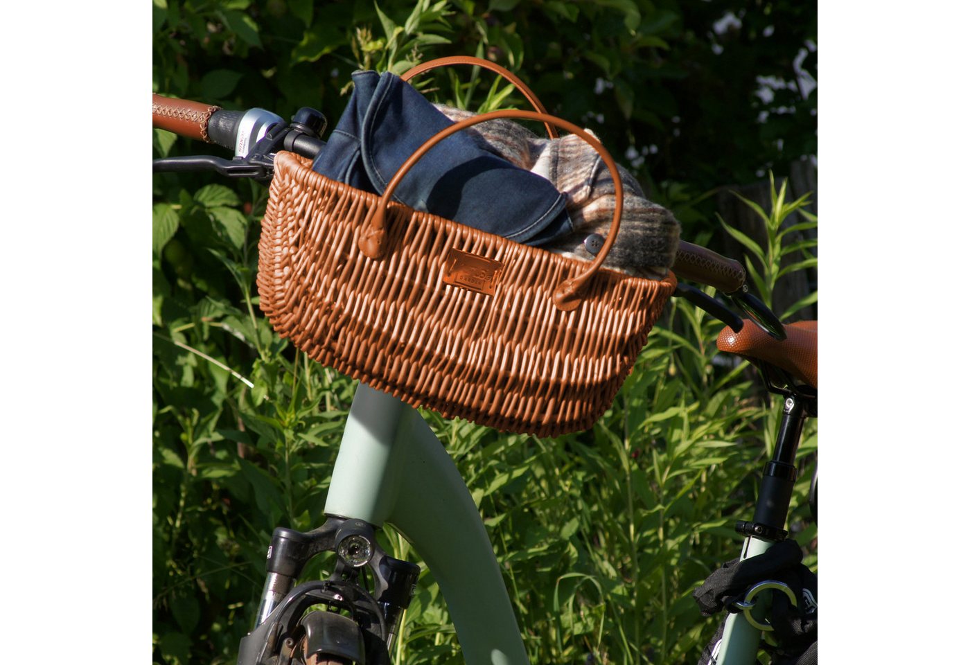 UNUS GARDEN Fahrradkorb Fahrradkorb Weidenoptik (braun), wetterfest, weidenoptik, langlebig, vielseitig einsetzbar, zeitlos Bild 2