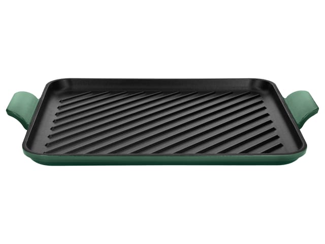 SILVERCREST® Premium-Gusseisenpizzaplatte Premium-Gusseisengrillplatte (Grillplatte/grün)