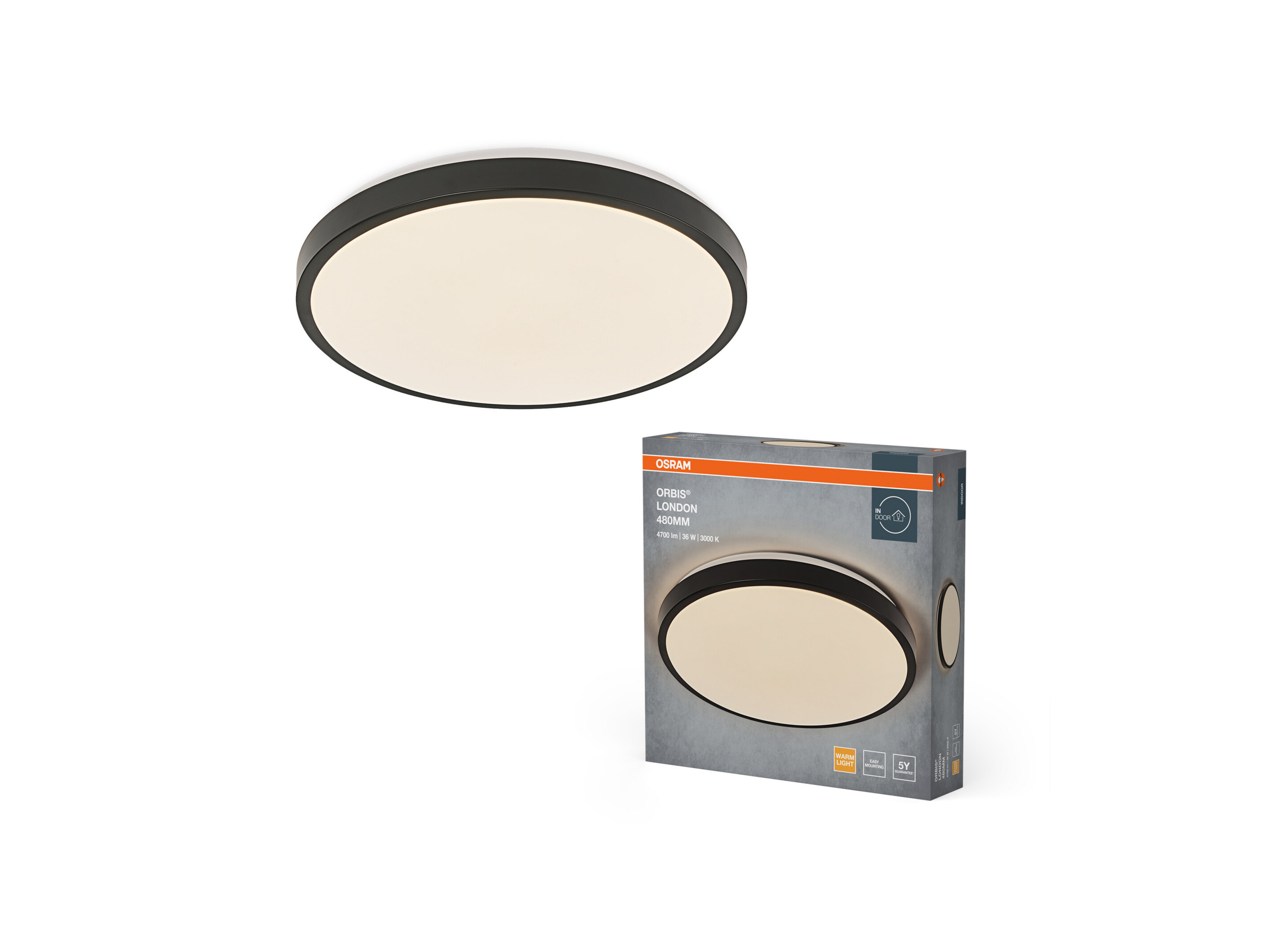 OSRAM LED-Deckenleuchte »Orbis London« (48 cm, schwarz)