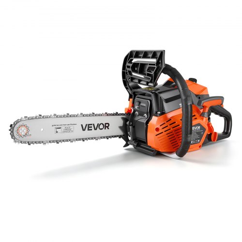 VEVOR Benzin Kettensäge 355,6 mm 40 ccm Motorsäge 1,15 kW mit 2-Takt-Motor, für Holzarbeiten Baumschnitt Rodungsarbeiten, 11.500 U/min, Drehzahl-Synchronisierter Choke, Rutschfester Griff, zwei Tanks