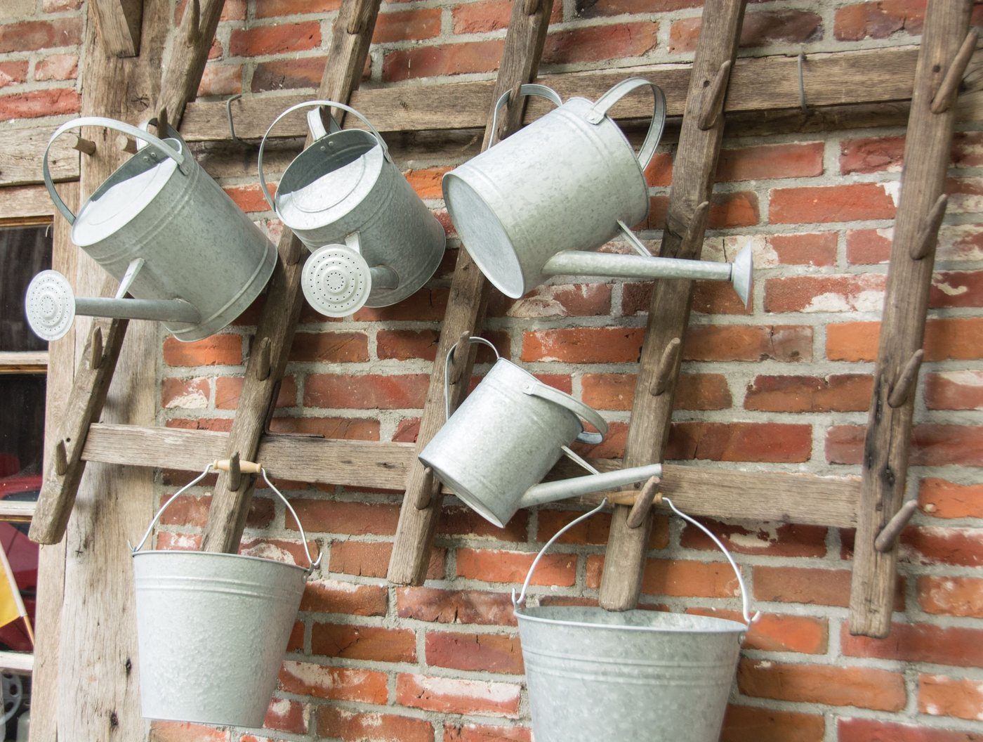 Ac-deco - Esschert Design Altzink Eimer 5 Liter Tannenholzgriff Natur