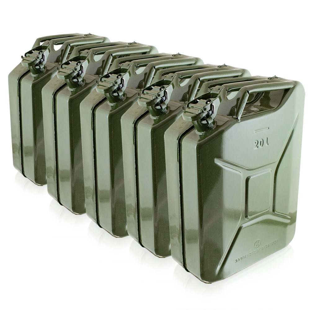 5x 20 Liter Stahl Benzinkanister Kraftstoffkanister Kanister Un Zulassung