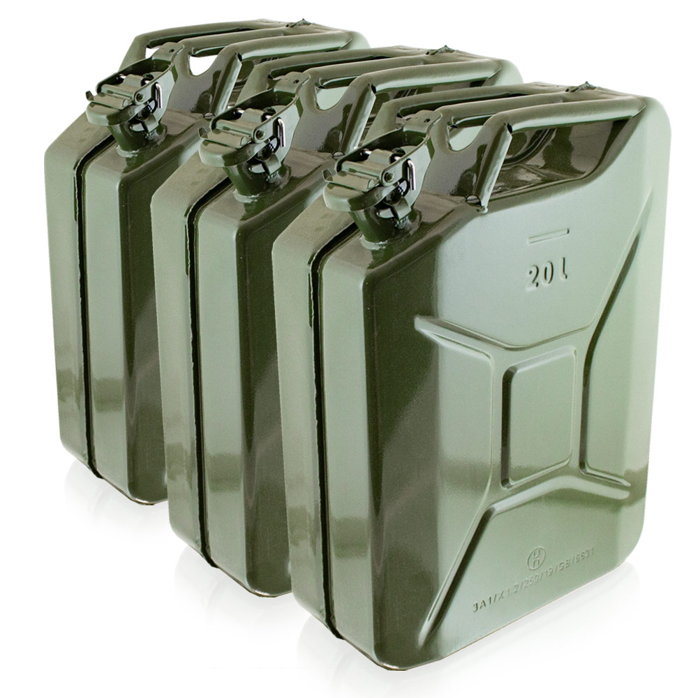 3x 20 Liter Stahl Benzinkanister Kraftstoffkanister Kanister Un Zulassung