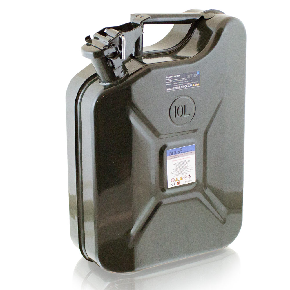 Bituxx - 10l Stahl Benzinkanister Kraftstoffkanister Kanister Un Zulassung (10 Liter)