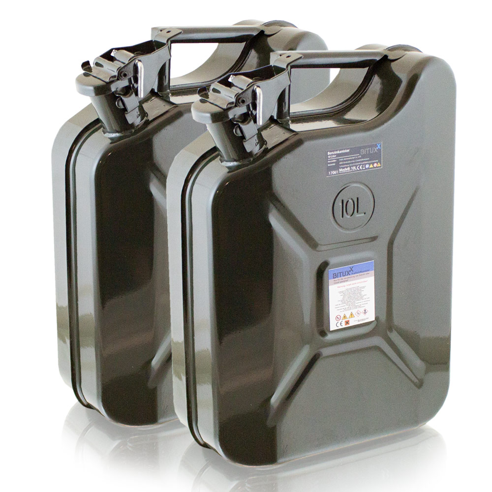 Bituxx - 2x 10 Liter Stahl Benzinkanister Kraftstoffkanister Kanister Un Zulassung