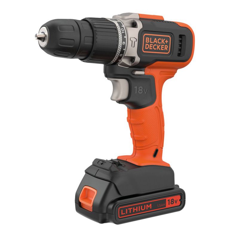 Black+decker Werkzeug - 18v Akku-schlagbohrmaschine, 1x 1,5 Ah Li-ion Akku, Ladegerät Bcd003c1-qw