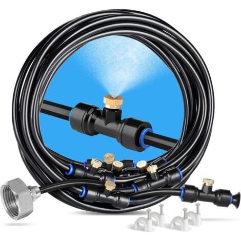 8 M Langes Outdoor-sprühsystem Mit 7 Sprühdüsen – Adapter Aus Massivem Messing – Kühlung Bis Zu 20 °c – Einfache Installation Für Terrasse Und Garten – 1 Adapter