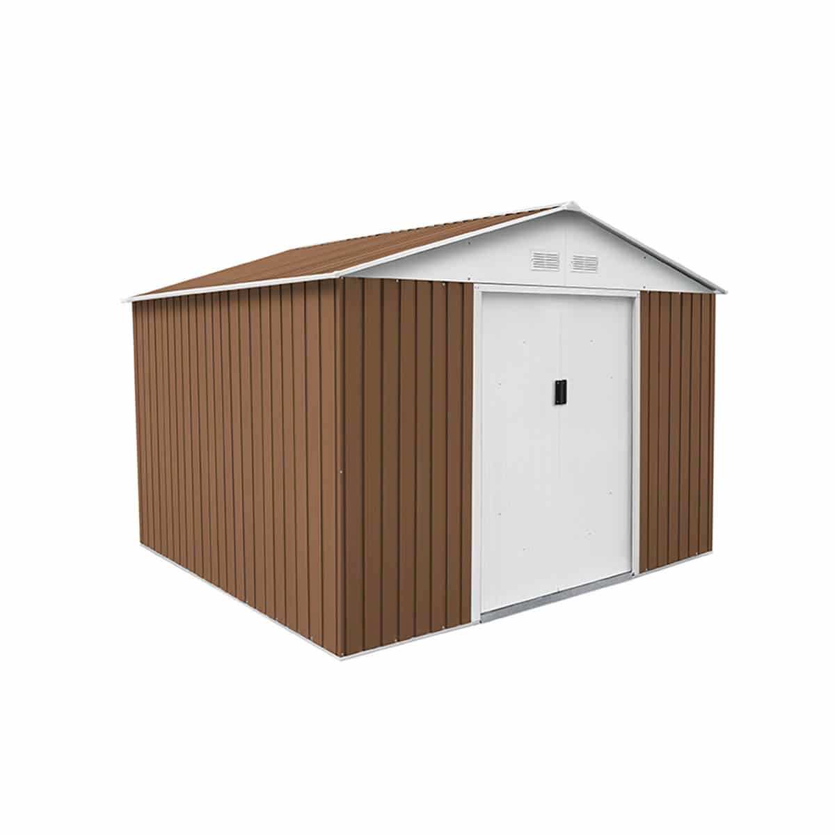 Gartenhaus Aus Metall Gardiun Bristol 7,74 M² Außenfläche 241x321x205 Cm Verzinkter Stahl Braun