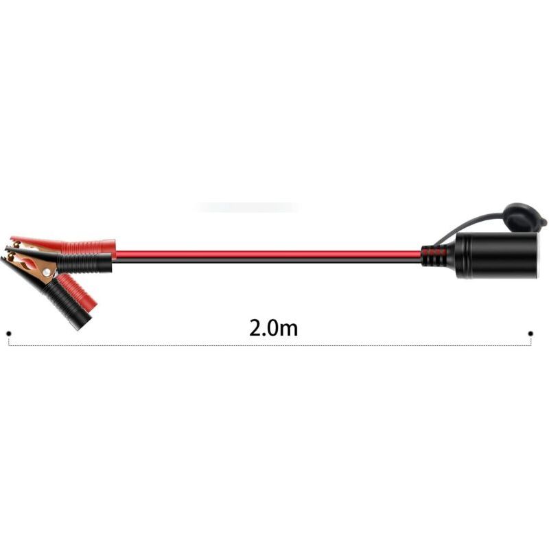 Zigarettenanzünder-krokodilklemmenadapter, 12v-batterieklemme, Zigarettenanzünderbuchse, Krokodilklemmenkabel Für Batterie Mit Sicherung (2,0 M)