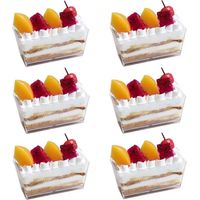 Set Mit 50 Rechteckigen, Stapelbaren 140-ml-dessertbechern Aus Transparentem Ps Für Partys, Hochzeiten Und Geburtstage