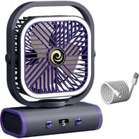 Tragbarer Tischventilator Mit Usb-aufladbarem Nachtlicht Und 5 Geschwindigkeitsstufen Für Studentenwohnheime, Nachttische Und Kleine Räume, Energieeffizienter Persönlicher Ventilator