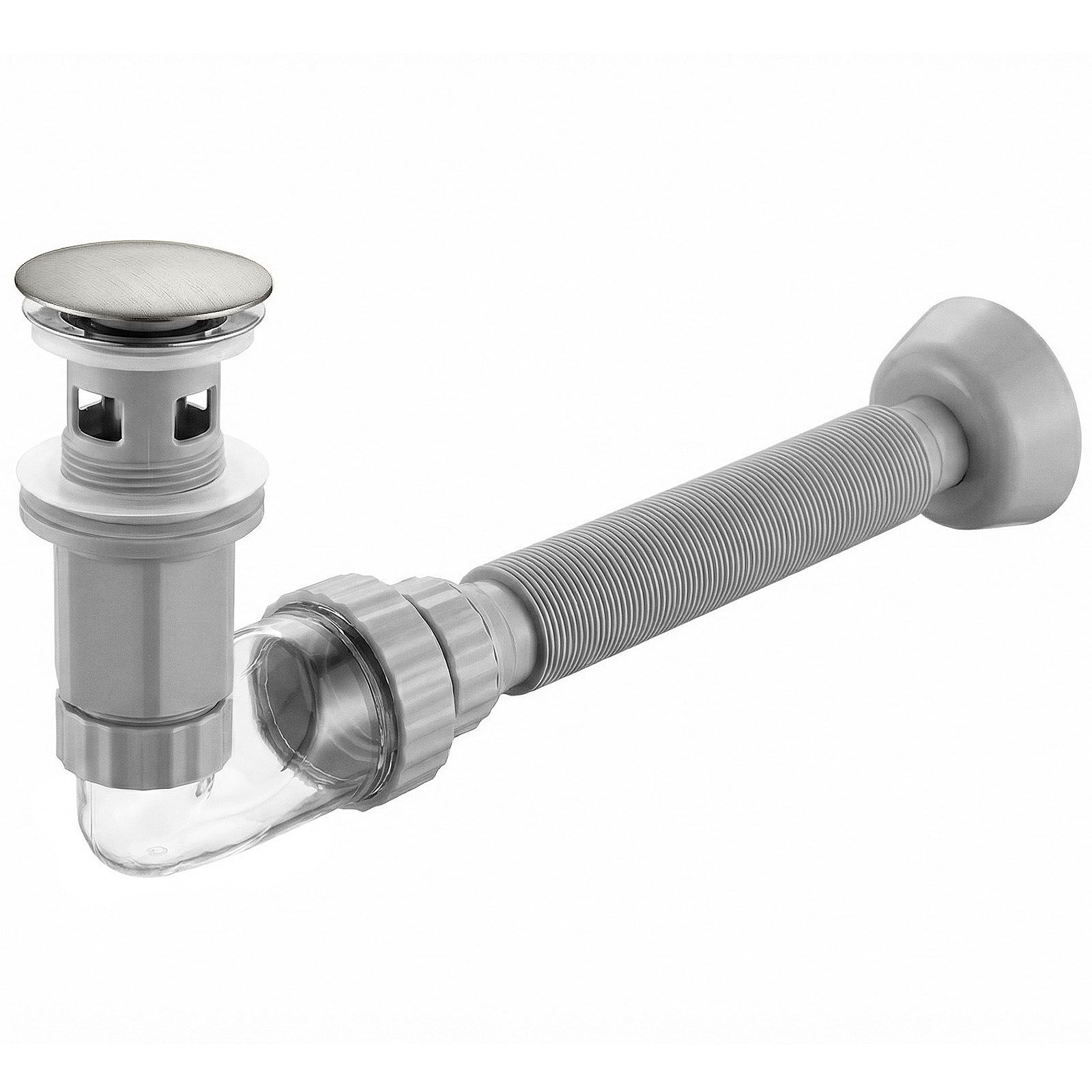 Waschbecken-siphon Klik-klak Universal Rea Flow Brush Nickiel