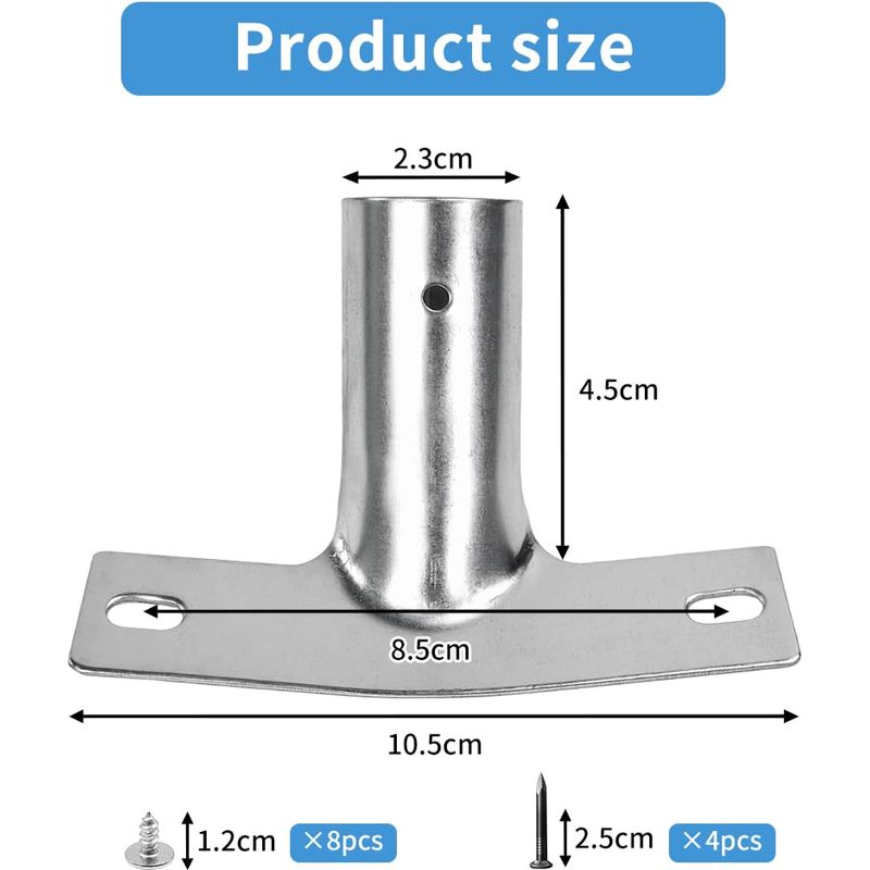Set Mit 4 Metallgriffhalterungen Für 23-mm-besenstiele Inklusive 12 Schrauben. Metallgriffhalterung Für Besenstiele. Griffhalterung Für Werkzeugstiele.