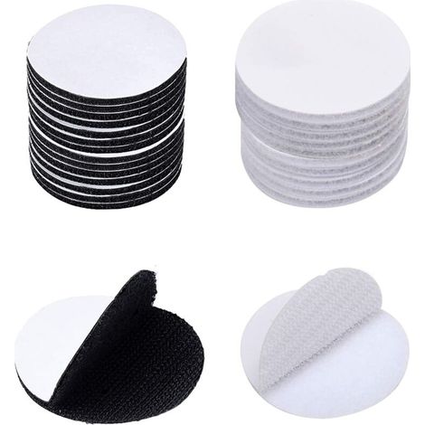 Runde, Selbstklebende Klettverschlüsse – 60 Stück, 30 Mm Klettverschluss, Für Papier, Kunststoff, Glas, Leder Und Metall – Transparent