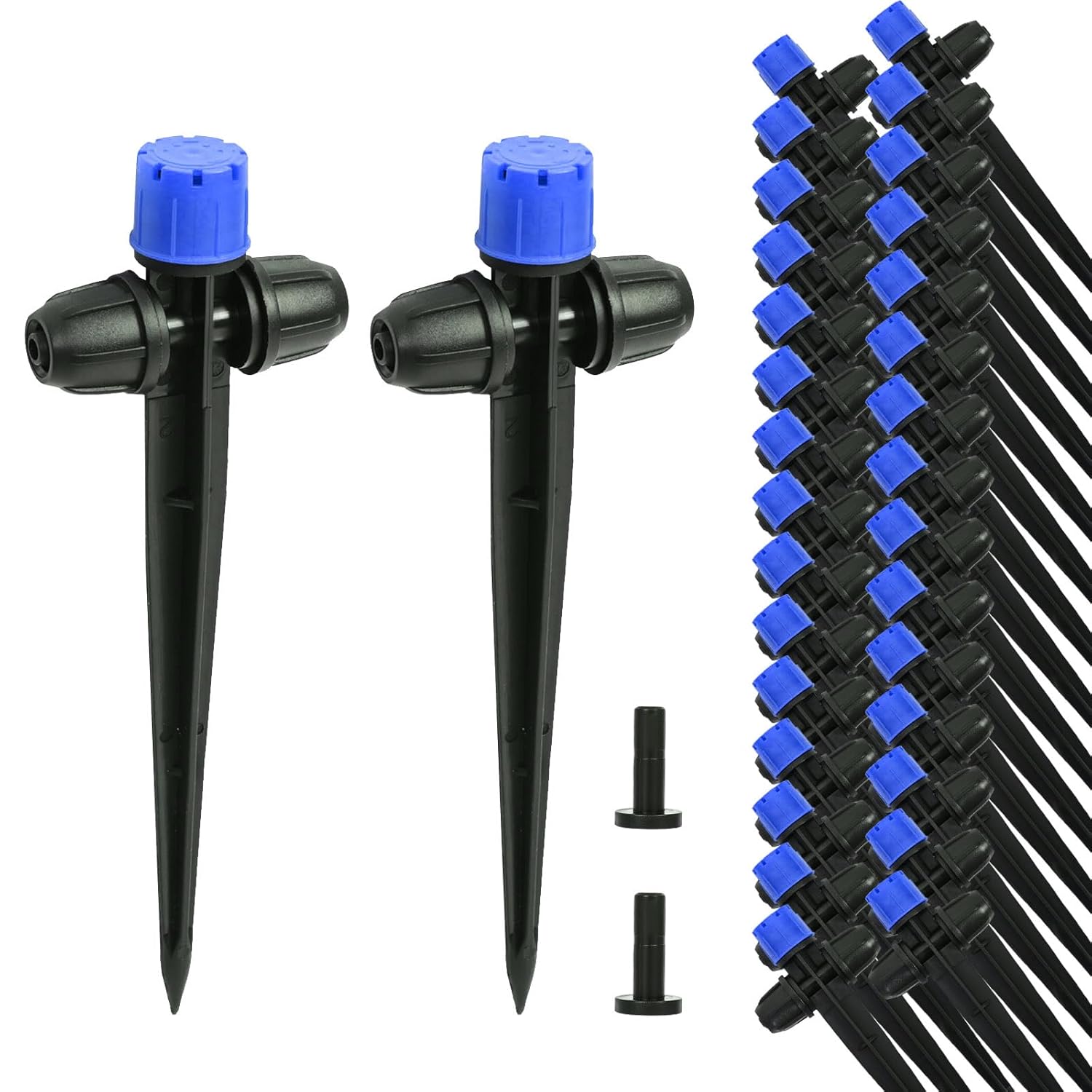 Hoinco 28 Stück Emittierende Tropfbewässerung, Regelbarer Wasserfluss-sprüher Für 1/4-zoll-tropfbewässerungsrohre, Für Giardino-bewässerungssysteme. (blau)