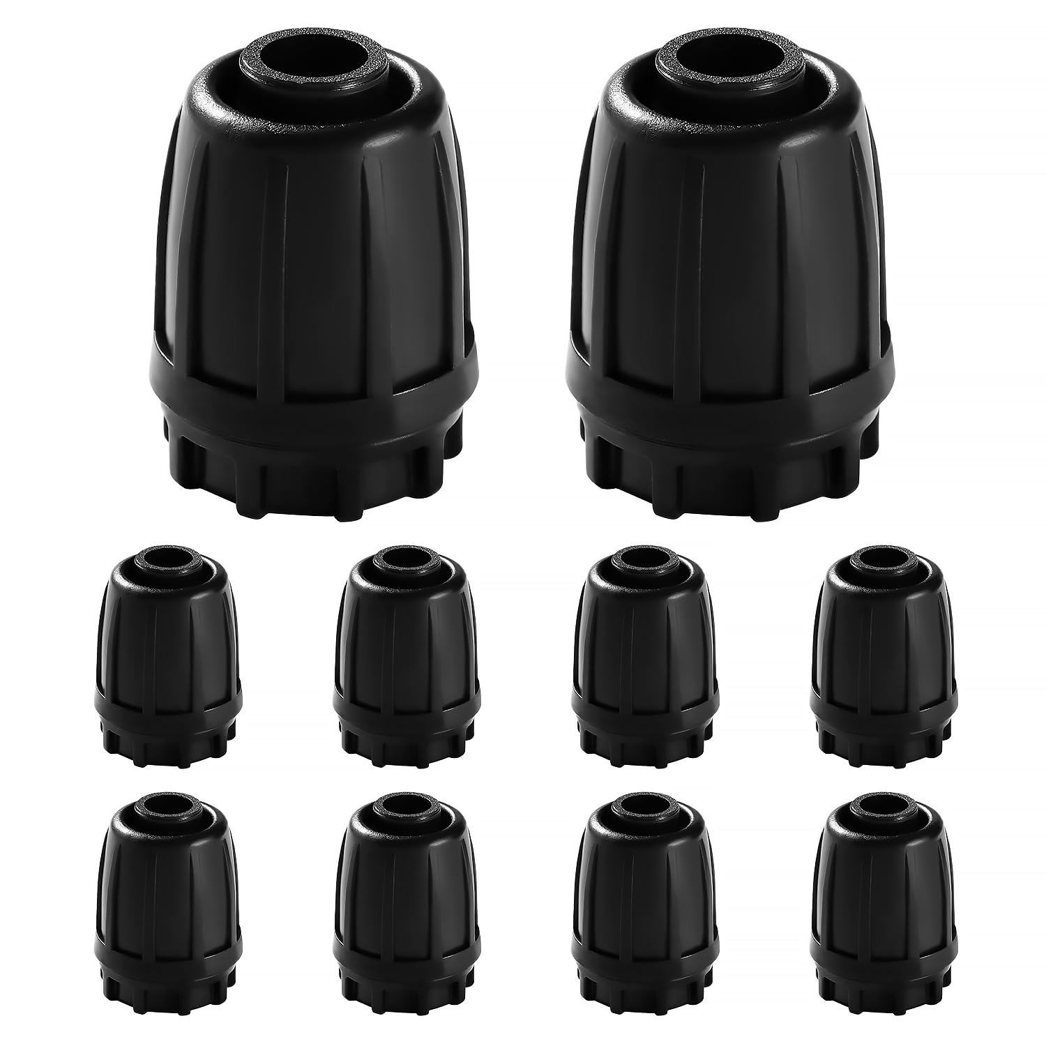 Reno 10-teiliges Tropfbewässerungs-anschlussset Für 16-mm-schläuche, Tropfbewässerungs-adapterstopfen, Gerade Bewässerungsanschlüsse, Bewässerungsschlauchverbinder, Schwarz