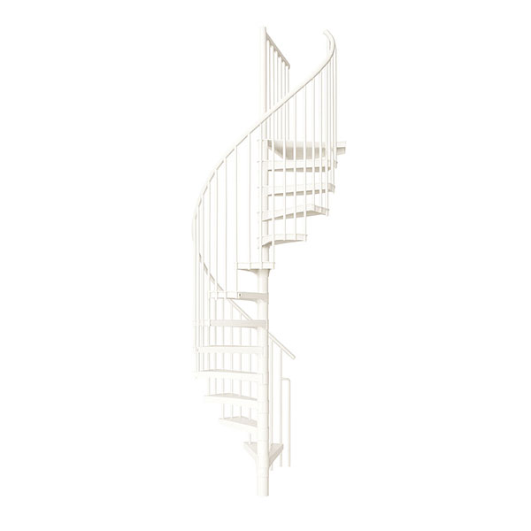 Wendeltreppe Aus Metall 12 Stufen - Erreichbare Höhe 2.28 Bis 2.82m - Durchmesser 120cm - Weiß - Rondo120-bb/12