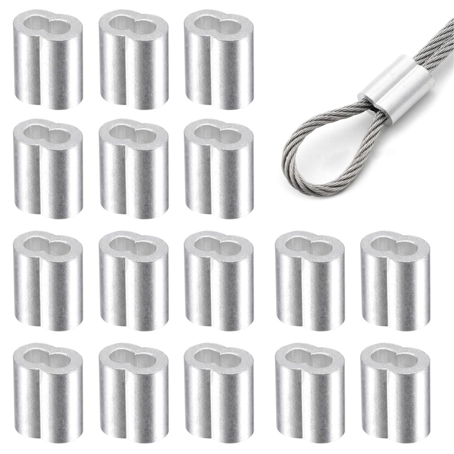 Packung Mit 50 Kabelbindern (6 Mm) – Aluminium – Crimp-schlaufe – Aluminiumhülsen – Kabelbinder Aus Aluminium – Crimp-hülsen Für Gummikabel