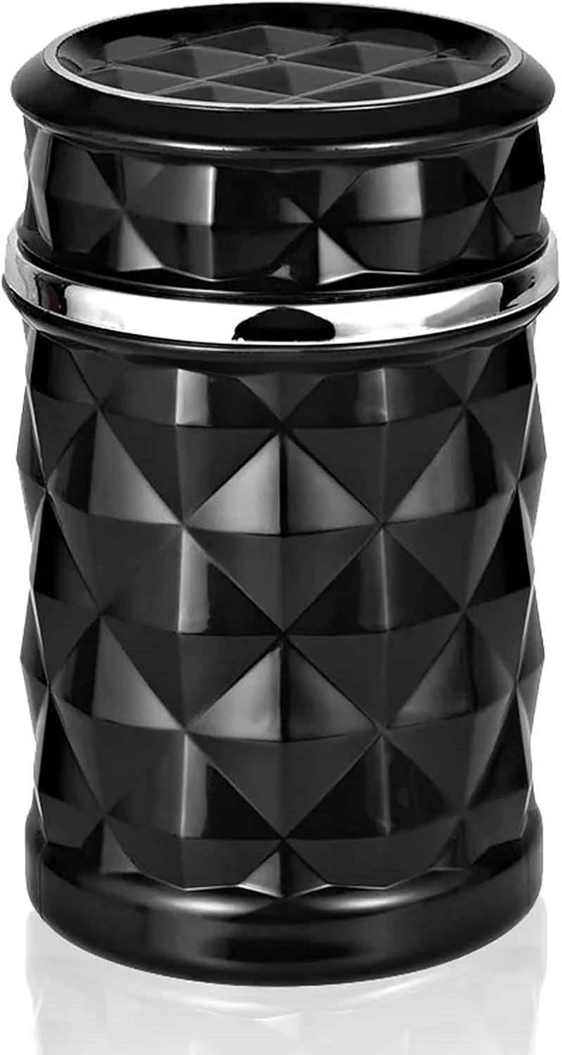 Auto-aschenbecher, Tragbarer Auto-aschenbecher Mit Deckel, Led-aschenbecher Mit Ständer Für Autos, Transporter, Outdoor-aktivitäten, Camping, Schwarz