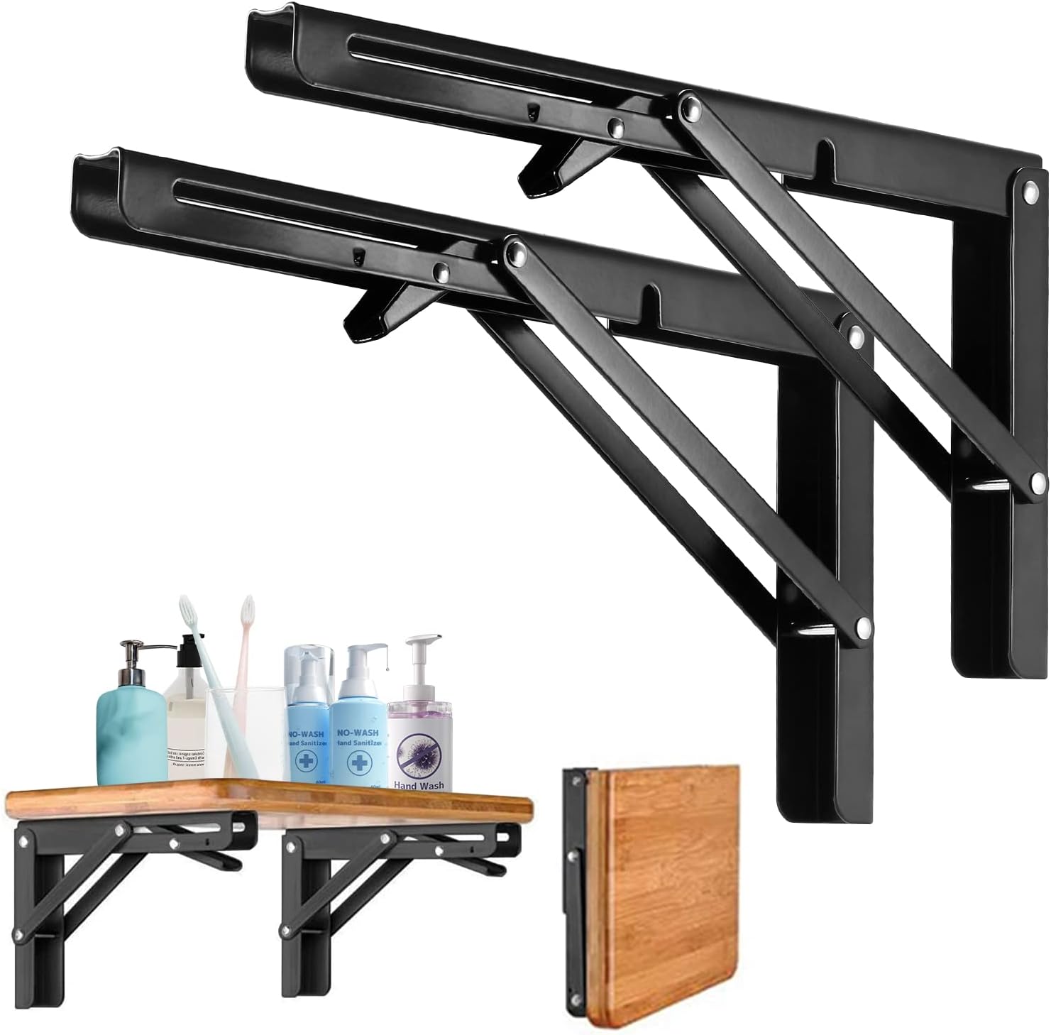 Klappbarer Regalträger 500 Mm, 2er-set, Aus Edelstahl 305, Für Wandregale, Garage, Küche Und Garten