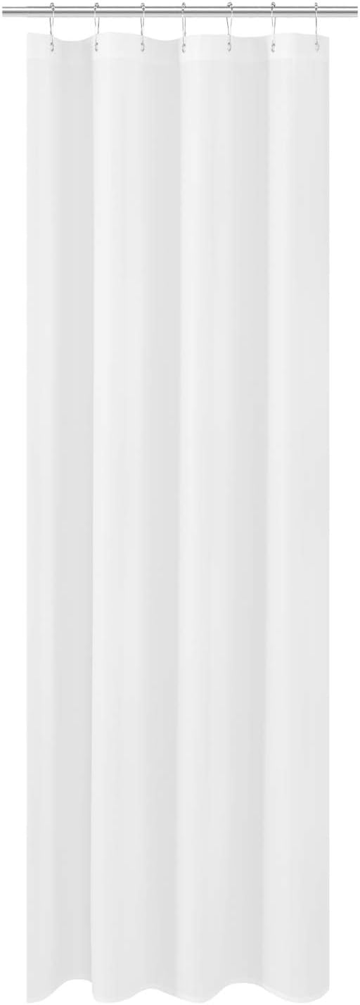 Extra Langer Duschvorhang 120 X 200 Cm, Hotelqualität, Waschbar, Wasserabweisend, Weiß Mit Ösen, 120 X 200 Cm