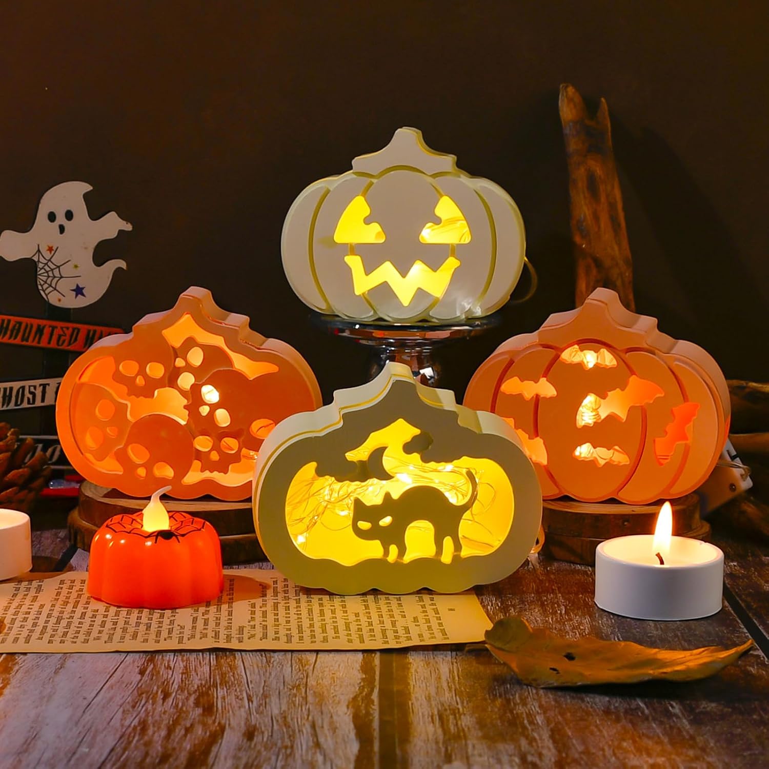 5er-set Silikonformen In Kürbisform Für Den Herbst – Silikonformen – Halloween-dekoration – Wiederverwendbar – Für Harz, Beton, Seife, Kerzen, Diy-projekte