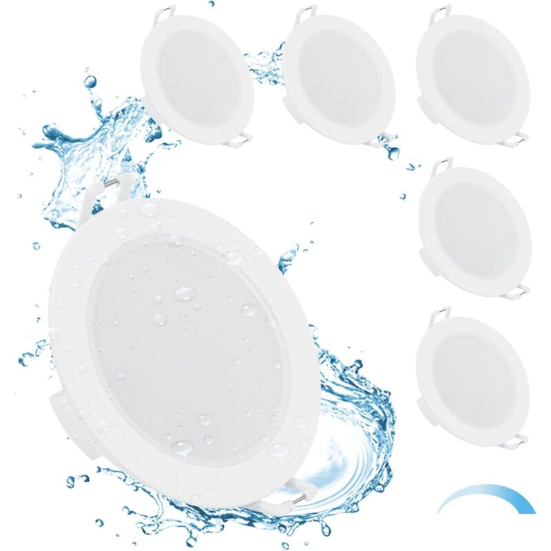 Amxcnoy 6w Dimmbarer Einbaustrahler Für Badezimmer – Ip65 Wasserdicht – 4000k Neutralweiß – Ultraschlank 35mm – Ausschnitt Ø68-80mm – Ac230v